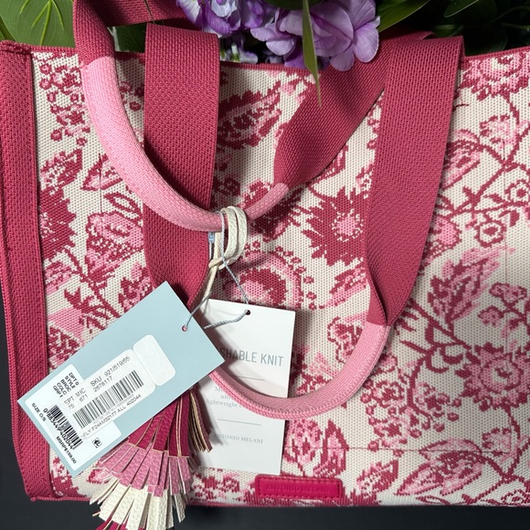 Antonio Melani Pink and White Floral Clutch